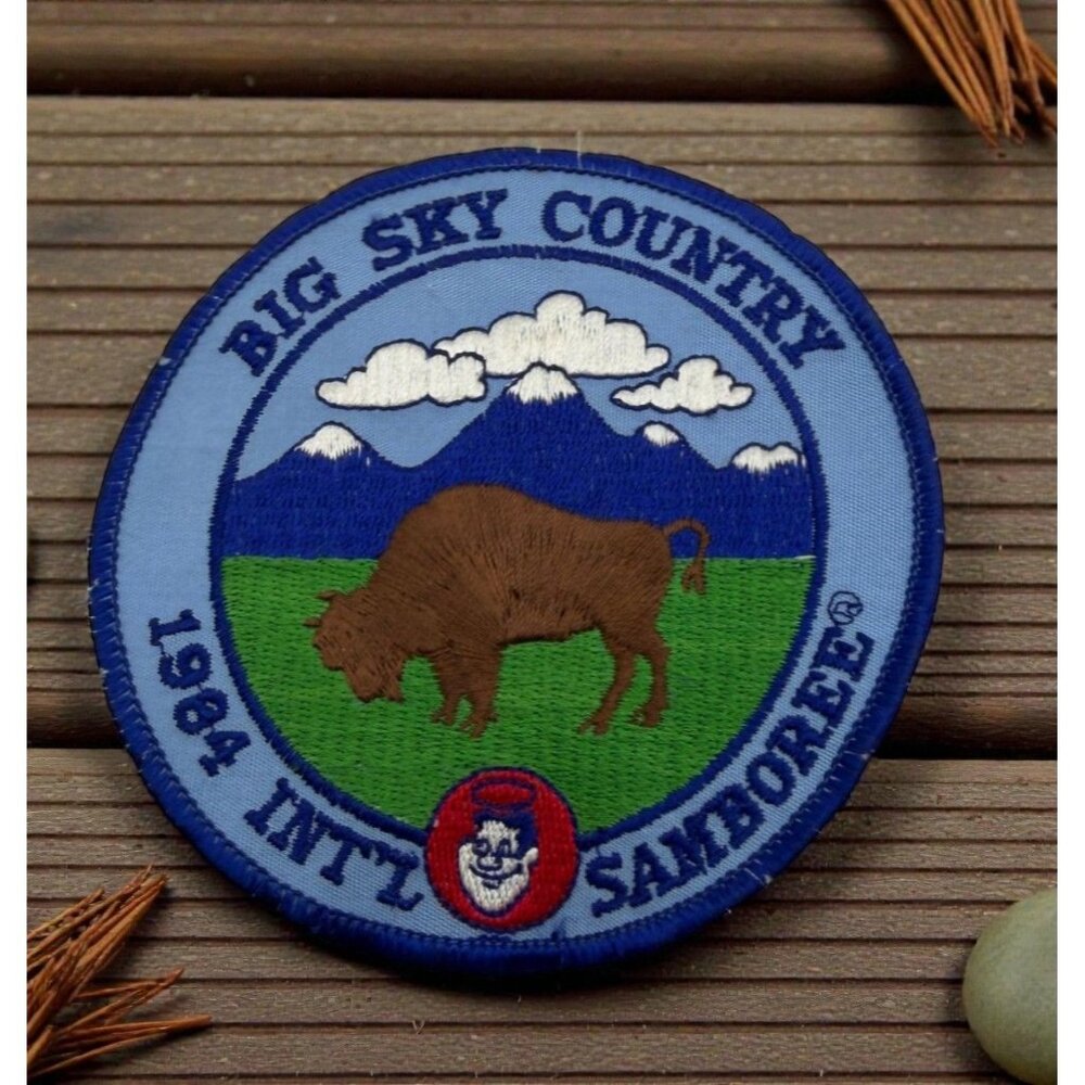 Good Sam 1984 Samboree Patch Big Sky Country Vintage RV Club Mountains Bison